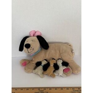 Manhattan Toy Company Nursing Nana Dog Plush with 3 Magnetic Puppies Tan 2012